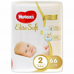 Подгузники Huggies Elite Soft 2, 3-6кг, 66шт.