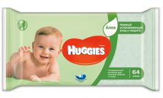 Детские салфетки влажные Huggies Ultra Comfort с алоэ, 64шт.