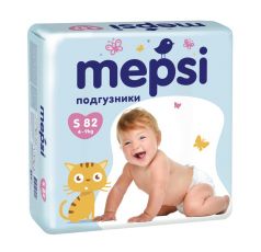 Детские подгузники Mepsi S, 4-9кг, 82шт.