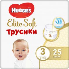 Трусики-подгузники Huggies Elite Soft 3, 6-11кг, 25шт.