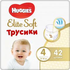 Трусики-подгузники Huggies Elite Soft 4, 9-14кг, 42шт.