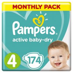 Подгузники Pampers Active Baby-Dry 4 (9-14кг), 174шт.