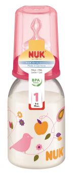 Бутылочка NUK стеклянная с силиконовой соской, 230мл