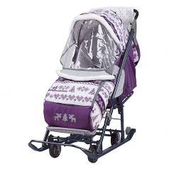 Санки-коляска Nika "Наши Детки", фиолетовые