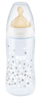 Бутылочка NUK First Choice Plus M с соской из латекса, 300мл, белая
