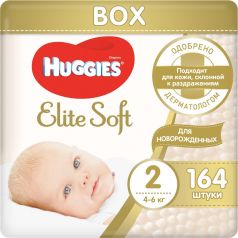 Подгузники Huggies Elite Soft 2, 4-6кг, 164шт.