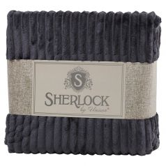 Плед микрофибра рельеф "Sherlock", 180x200см, стальной