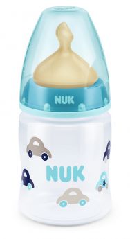 Бутылочка NUK First Choice Plus М "Машинки" с соской из латекса, 150мл