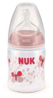 Бутылочка NUK First Choice Plus М "Бабочки" с соской из силикона, 150мл