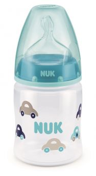 Бутылочка NUK First Choice Plus М "Машинки" с соской из силикона, 150мл