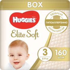 Подгузники Huggies Elite Soft 3, 5-9кг, 160шт.