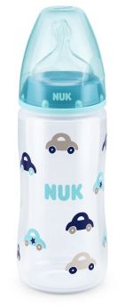 Бутылочка NUK  First Choice Plus M с силиконовой соской, голубая, 300мл