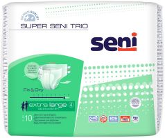 Подгузники Seni Super Trio Extra Large, 4 размер, 130х170см, 10шт.