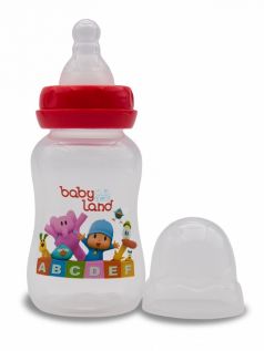 Бутылочка для кормления BabyLand с силиконовой соской в блистере (в ассорт.), 150мл
