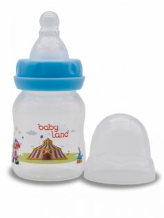 Бутылочка для кормления BabyLand с силиконовой соской в блистере (в ассорт.), 80мл
