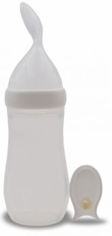 Бутылочка-поильник BabyLand силиконовая с ложкой в блистере, 125мл