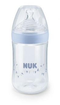 Бутылочка NUK Nature Sense из полипропилена, с соской из силикона, голубая, 260мл