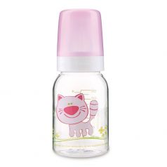 Бутылочка тритановая Canpol babies Cheerful animals с сил. соской, розовая, 120мл