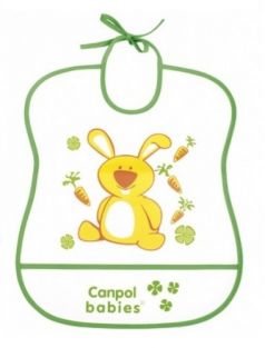Нагрудник Canpol babies "Зайчик" пластиковый, зеленый