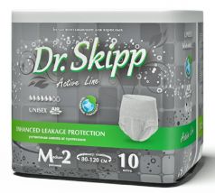 Подгузники-трусы для взрослых Dr. Skipp Active Line M-2, 80-120см, 10шт.