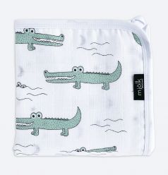 Муслиновое одеяло Mjolk "Крокодилы" легкое, 80х80см