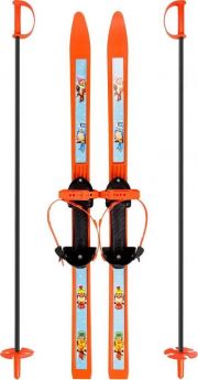 Лыжи детские Олимпик "Вираж-спорт", универсальное крепление "Цикл", с палками, 100/100см