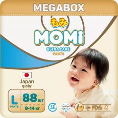 Подгузники-трусики Momi Ultra Care Megabox L (9-14кг), 88шт.