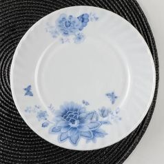 Тарелка десертная Доляна «Синий бриз», d=20см, белая