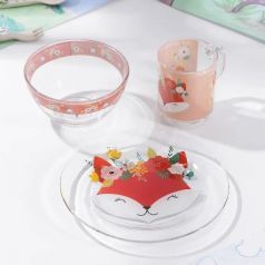 Набор детской посуды Доляна «Лисёнок», 3 предмета: миска 450мл, тарелка d=20см, кружка 200мл