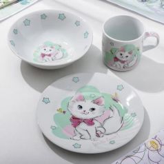 Набор детской посуды Доляна "Кошечка", 3 предмета: кружка 250мл, миска 400мл, тарелка 18см