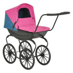 Кукольная коляска Pituso "Винтаж", 78х35х74см, розово-голубая