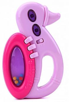 Развивающая игрушка-погремушка Pituso "Уточка", 13х9см, розовая