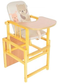 Стул-стол для кормления Bambola "Слоник" с регулируемой спинкой, Мишка-щенок, бежевый