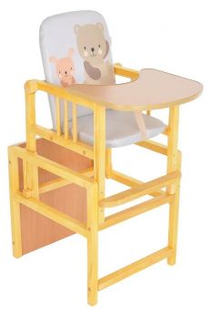 Стул-стол для кормления Bambola "Слоник" с регулируемой спинкой, Мишка-щенок, серый
