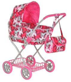 Кукольная коляска Pituso "Бабочки", 68,5х40х80см, розовая